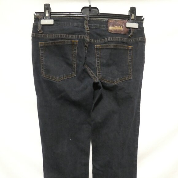 YGDA JEANS | size 28 | Classic Dark Denim Jeans | Button and Zip-Up Closure - Picture 13 of 16